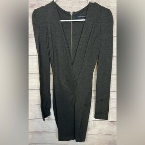 Women's French Connection Stretch Long Sleeve Pencil Style Dress Gray Sz 0